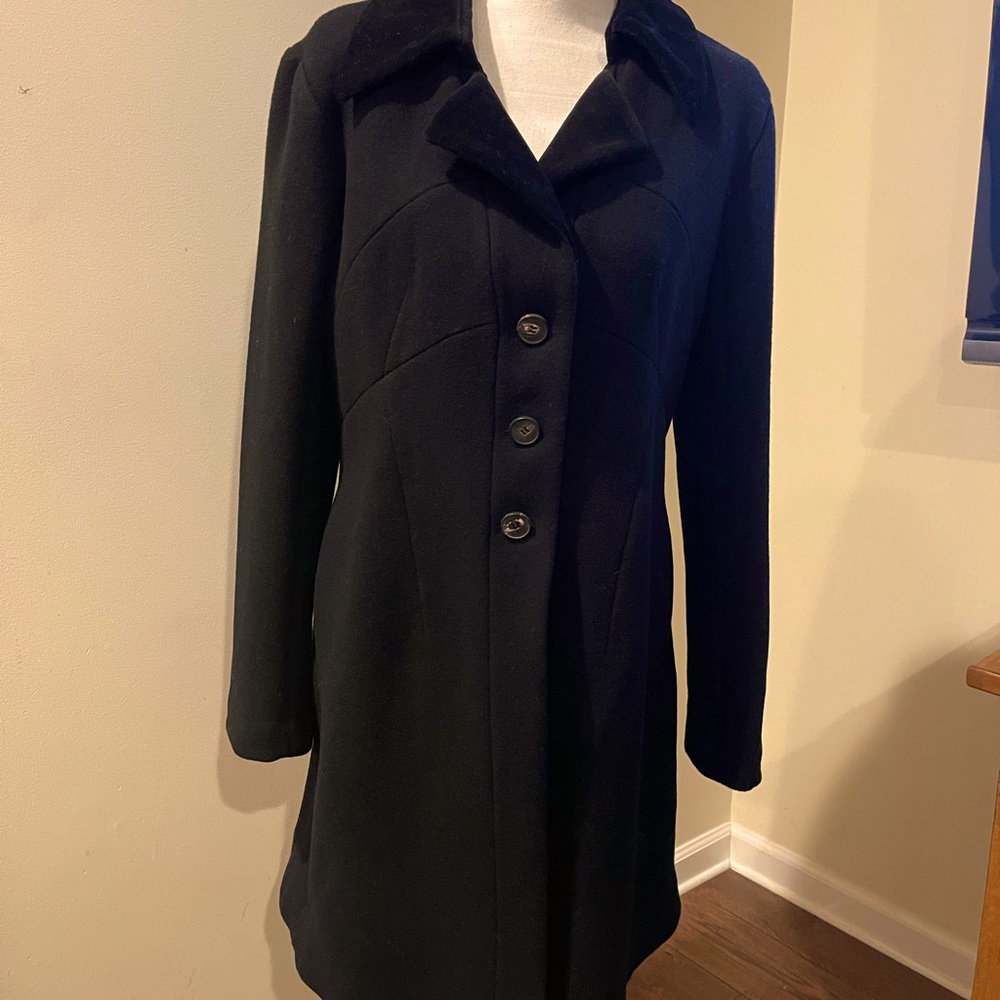 -♥️Alexander McQueen black wool coat, brand new with tags size 48/12